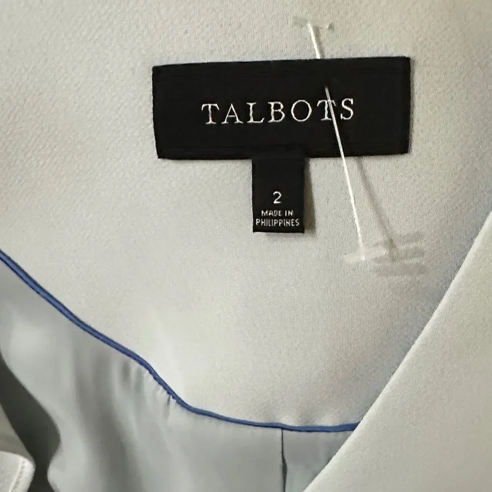 Talbots Elegant Light Blue Ruffle Women's Blazer Size 2 - Picture 11 of 11